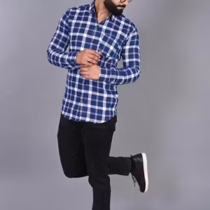 Checked Regular Blue Shirts