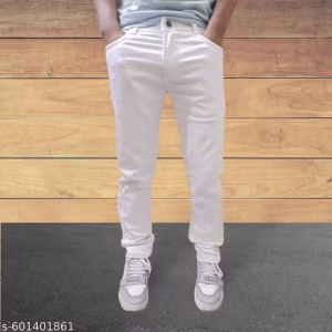 MEN'S WHITE SLIM FIT JEANS